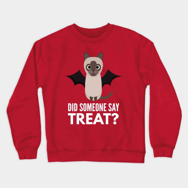 Siamese Cat Halloween Trick or Treat Crewneck Sweatshirt by DoggyStyles